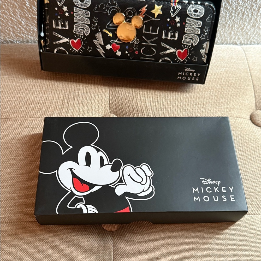 Disney Mickey Mouse Black and Gold Wallet